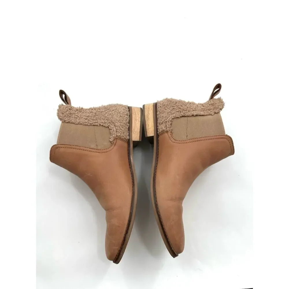 Toms Ella Chelsea Honey Leather Slip-on Ankle Boots Women's Size 9